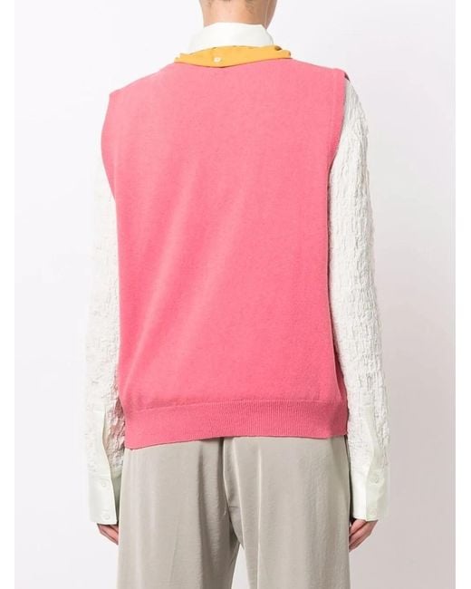 Jejia Pink Knot-Detail Knit Vest