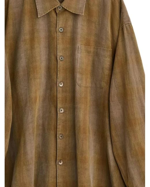 Our Legacy Brown Borrowed Checked-Pattern Shirt for men