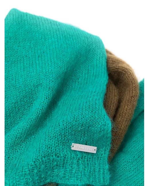 DSquared² Blue Knitted Patchwork Scarf for men