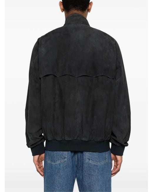 Baracuta Black Zip-Up Suede Jacket for men