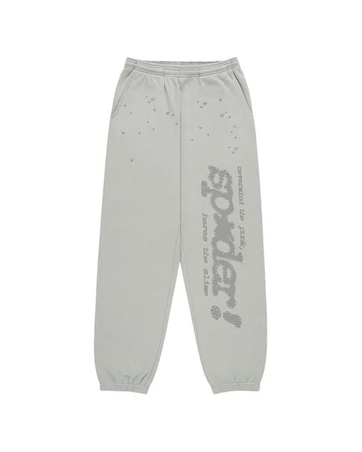 Sp5der White Tonal Sport Track Pants for men