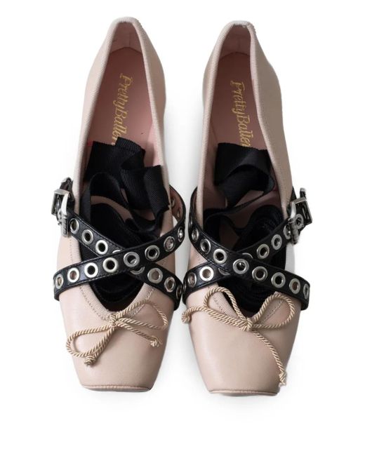 Pretty Ballerinas Brown Leather Ballerina Shoes
