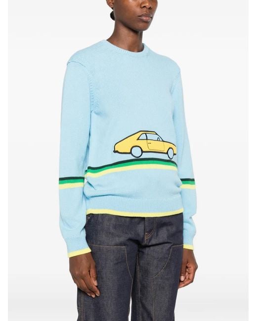 J.W. Anderson Blue Car-Patch Sweater