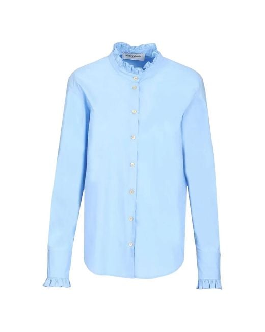Al Duca D'aosta Blue Rouche Cotton Shirt