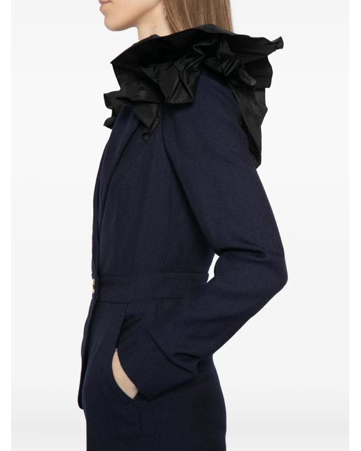 Saiid Kobeisy Blue Ruffled Jumpsuit