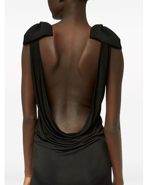 Nina Ricci Black Bow-embellished Open-back Gown