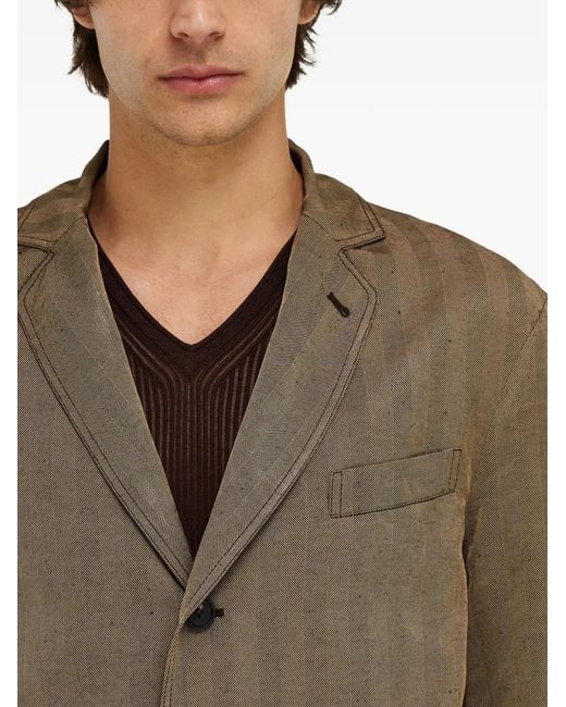 Ferragamo Green Single Breasted Blazer for men