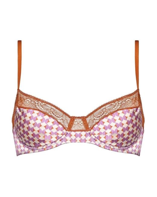 Eres Pink Stereo Geometric-Print Bra