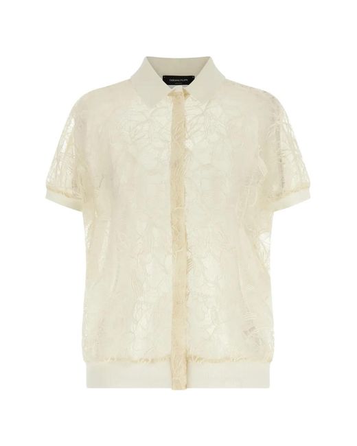Fabiana Filippi White Lace-Detail Short-Sleeve Cardigan