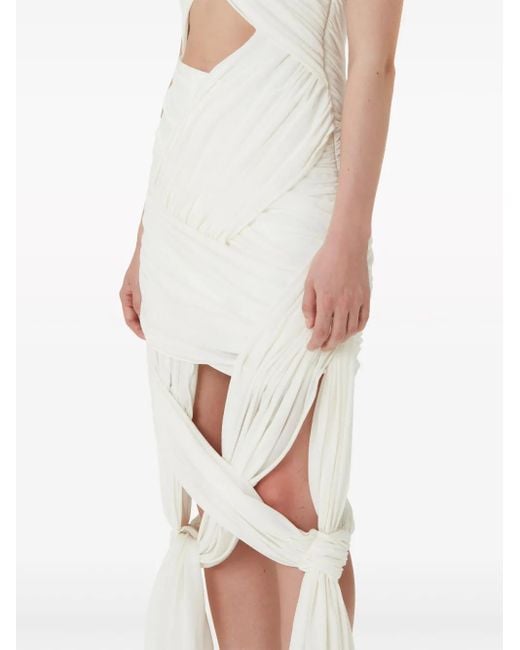 J.W. Anderson White Draped Wrap Midi Dress