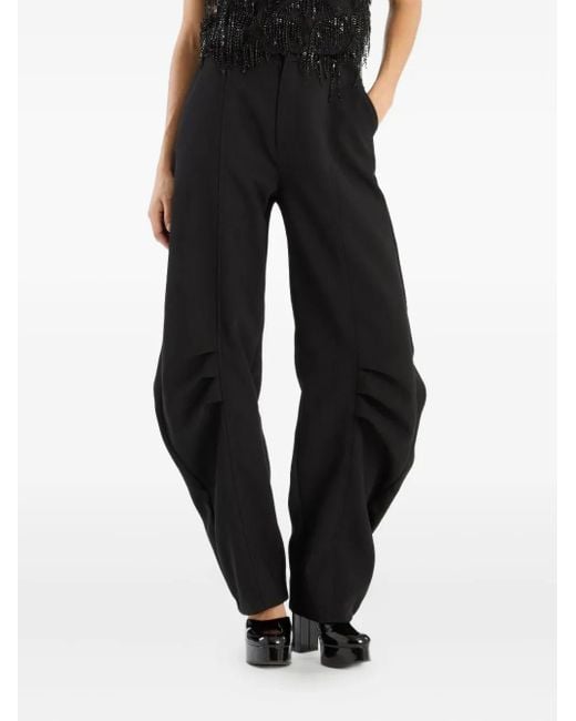 ROTATE BIRGER CHRISTENSEN Black Pleated-Detail Trousers