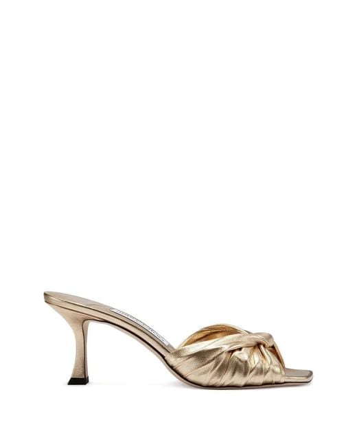 Jimmy Choo Metallic Skye Twist Mules