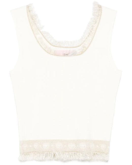 Chiara Ferragni White Logomania Top