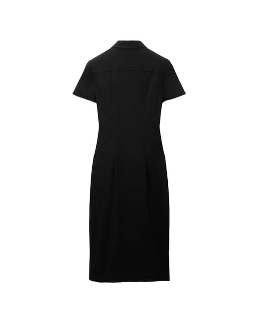 Versace Black Midi Stretch Georgette Viscose Dress