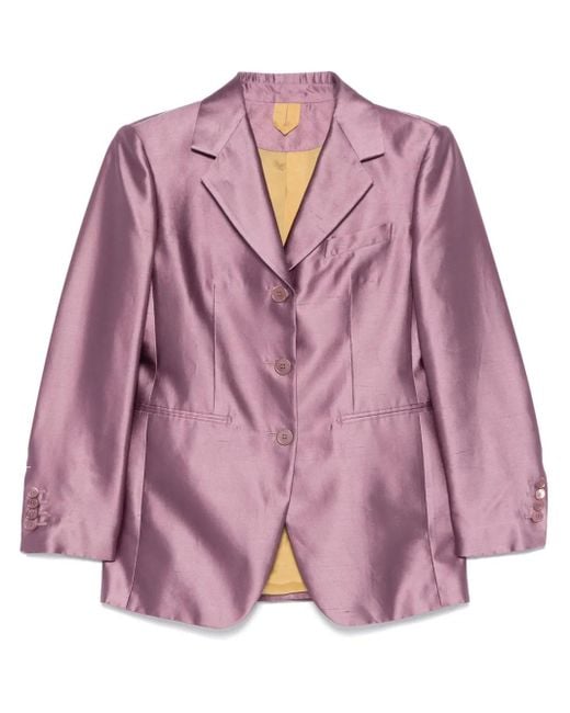 Max Mara Purple Metallic-Effect Blazer