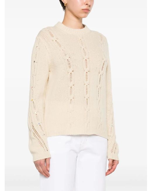 Zadig & Voltaire Natural Morley Cable-Knit Jumper