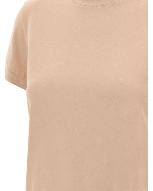 Kaos Geribbeld T-Shirt in het Natural