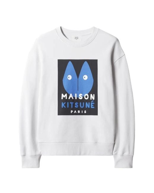 Maison Kitsuné White Fortune Fox Graphic-Print Sweatshirt for men
