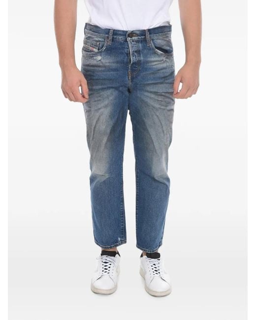 DIESEL Blue Distressed 2020 Jeans D-Viker With Délavé Effect for men