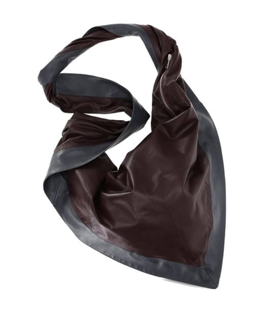 LA ROSE Black Bandana-Shape Tote Bag