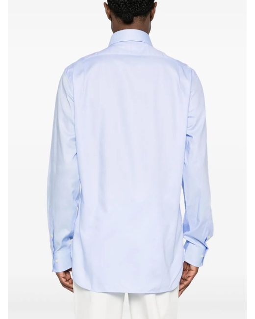 Polo Ralph Lauren Blue Polo Pony-Embroidered Cotton Shirt for men