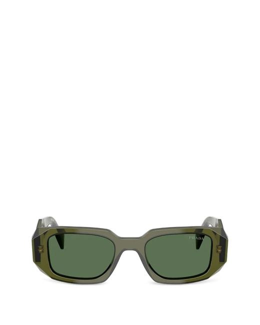Prada Green Geometric-Frame Sunglasses