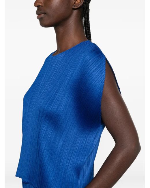 Pleats Please Issey Miyake Blue Pleated Blouse
