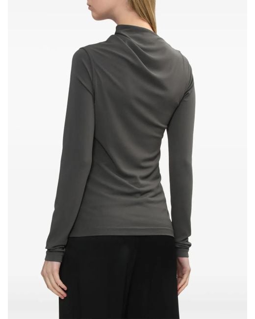 Totême  Gray Draped Jersey Top