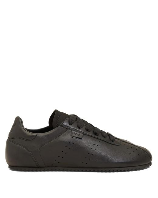 AMI Black Step Sneakers As Lederu