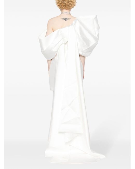 Solace London White Ula Sash-detail Mini Dress