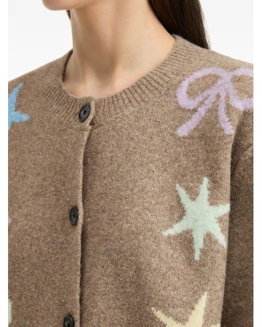 B+ AB Natural Star-Embellishment Cardigan