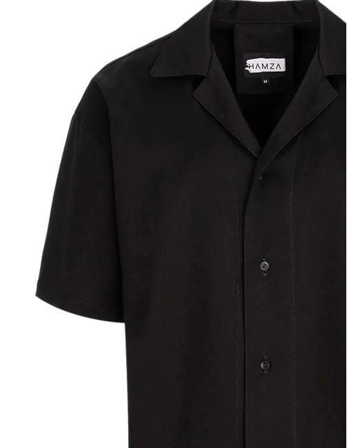 Hamza Black Thomas Short-Sleeve Shirt for men
