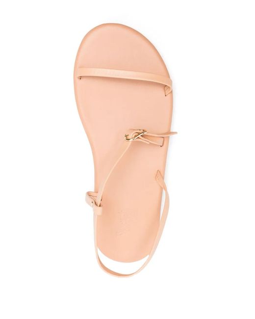 Ancient Greek Sandals Pink Niove Flat Leather Sandals