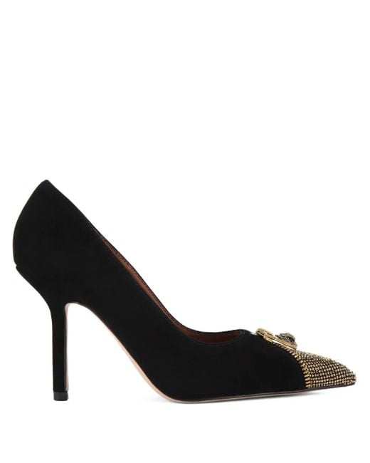 Kurt Geiger Black 95Mm Zip Court Crystal Embellished Pumps