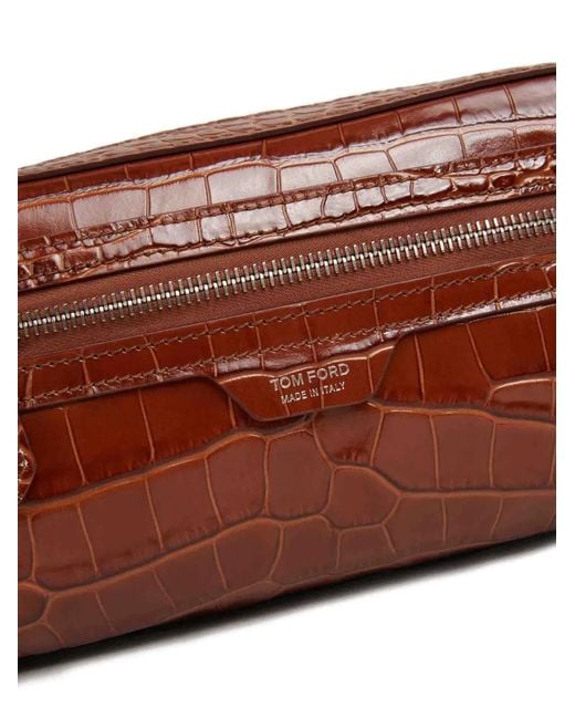 Étui En Cuir À Effet Peau De Crocodile Tom Ford pour homme en coloris Brown