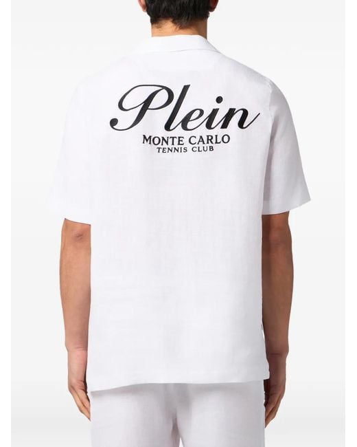 Philipp Plein White Chemise Bowling Tennis Club for men