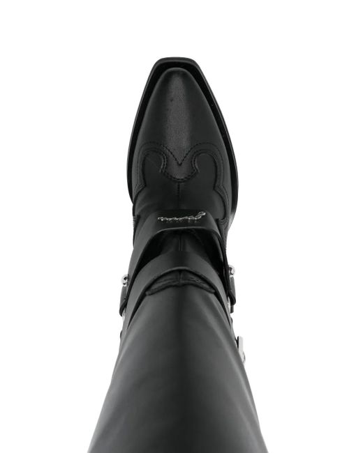 Ganni Black Stiefel mit Stickerei