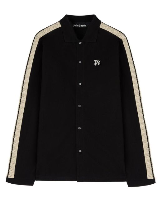 Palm Angels Black Monogram Piquet Shirt for men