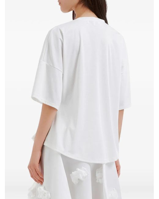 Enfold White Dropped-Shoulder T-Shirt