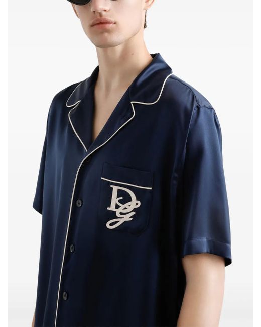 メンズ Dolce & Gabbana ロゴ シャツ Blue