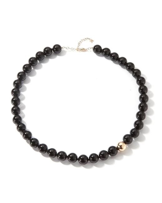 Mateo Metallic 14kt Yellow Gold Onyx Choker Necklace