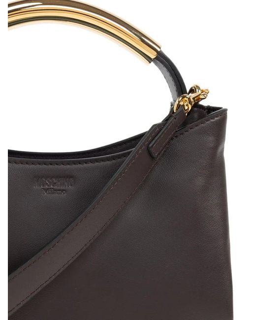 Moschino Black Leather Tote Bag