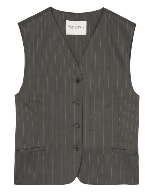 Marc O' Polo Gray Pinstripe Sleeveless Waistcoat