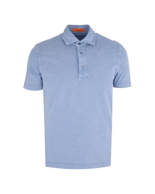 Drumohr Blue Polo À Manches Courtes for men