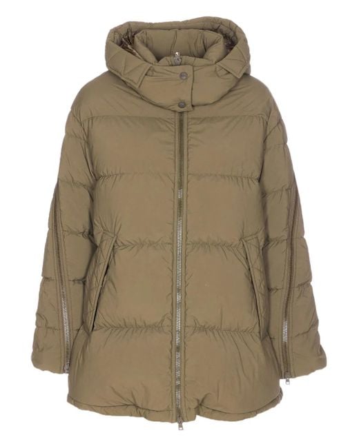 Herno Green Wattierte Jacke mit abnehmbarer Kapuze