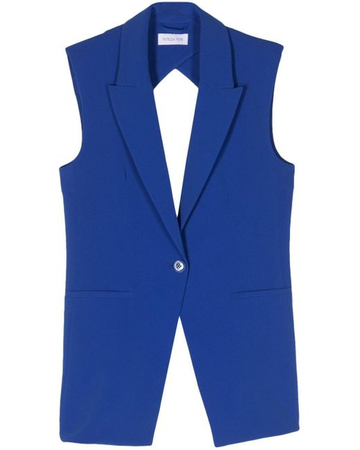Patrizia Pepe Blue Tailored Open-back Vest