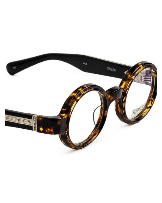 Matsuda Black Tortoiseshell-Effect Round-Frame Glasses