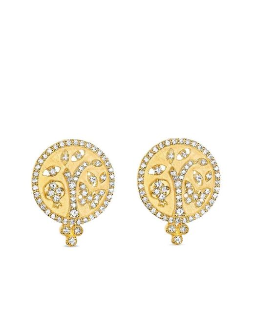Tanya Farah Metallic 18K Tree Of Life Diamond Earrings