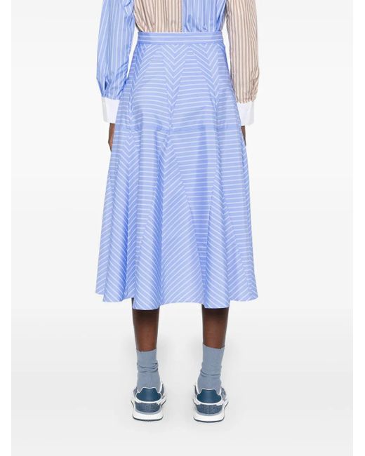 Gonna Midi A Righe di Sandro in Blue