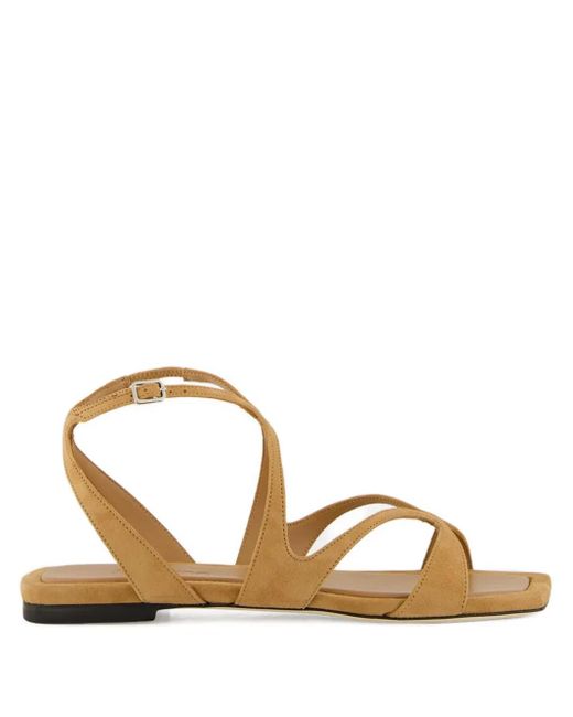 Jimmy Choo Brown Flache Ayla Sandalen mit Riemen